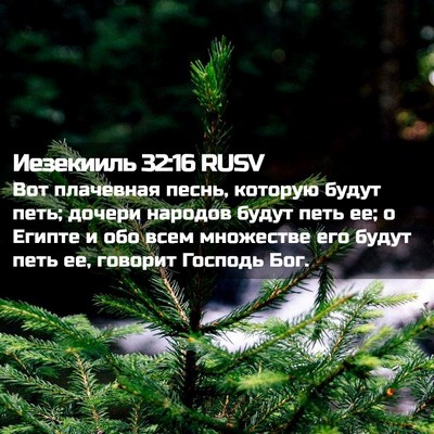 Picture 02 - Иезекииль 32:16 RUSV - Вот плачевная песнь, - Bible Verse Picture