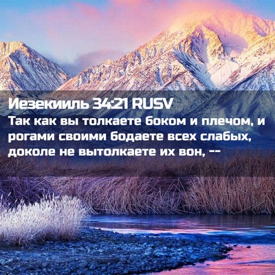 Picture 02 - Иезекииль 34:21 RUSV - Так как вы толкаете боком и - Bible Verse Picture