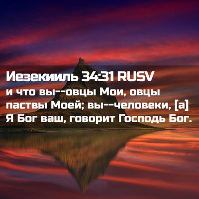 Picture 02 - Иезекииль 34:31 RUSV - и что вы--овцы Мои, овцы - Bible Verse Picture