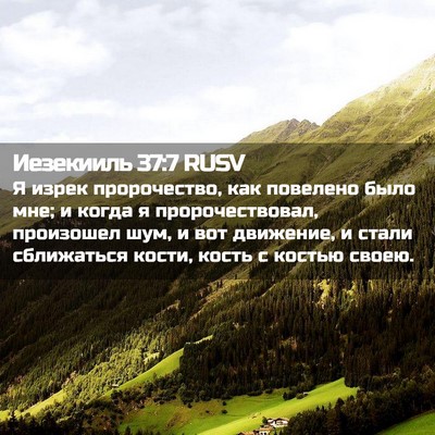 Picture 02 - Иезекииль 37:7 RUSV - Я изрек пророчество, как - Bible Verse Picture
