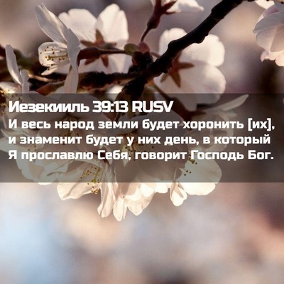 Picture 02 - Иезекииль 39:13 RUSV - И весь народ земли будет - Bible Verse Picture