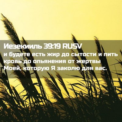 Picture 02 - Иезекииль 39:19 RUSV - и будете есть жир до - Bible Verse Picture
