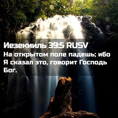 Picture 02 - Иезекииль 39:5 RUSV - На открытом поле падешь; - Bible Verse Picture