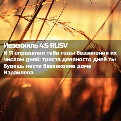 Picture 02 - Иезекииль 4:5 RUSV - И Я определил тебе годы - Bible Verse Picture