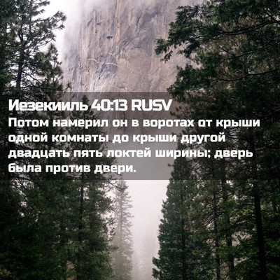 Picture 02 - Иезекииль 40:13 RUSV - Потом намерил он в воротах - Bible Verse Picture