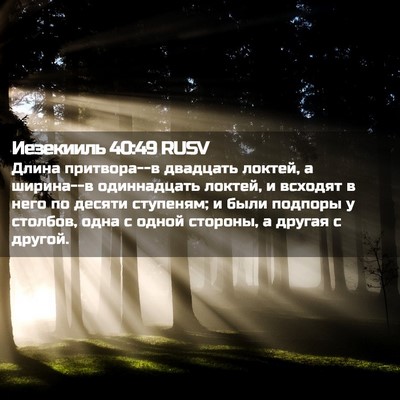 Picture 02 - Иезекииль 40:49 RUSV - Длина притвора--в двадцать - Bible Verse Picture