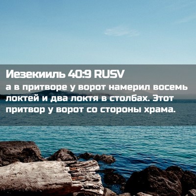 Picture 02 - Иезекииль 40:9 RUSV - а в притворе у ворот - Bible Verse Picture