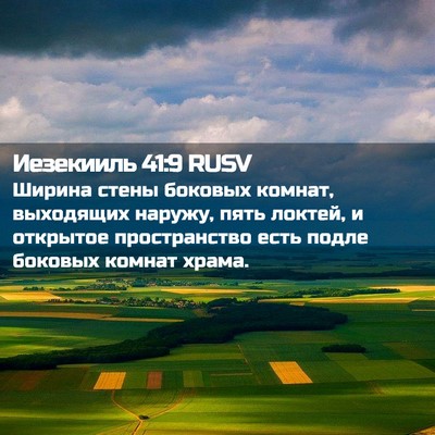 Picture 02 - Иезекииль 41:9 RUSV - Ширина стены боковых - Bible Verse Picture