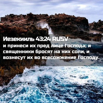 Picture 02 - Иезекииль 43:24 RUSV - и принеси их пред лице - Bible Verse Picture