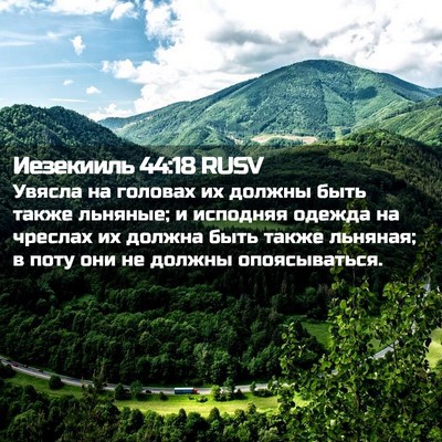 Picture 02 - Иезекииль 44:18 RUSV - Увясла на головах их - Bible Verse Picture