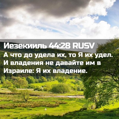 Picture 02 - Иезекииль 44:28 RUSV - А что до удела их, то Я их - Bible Verse Picture