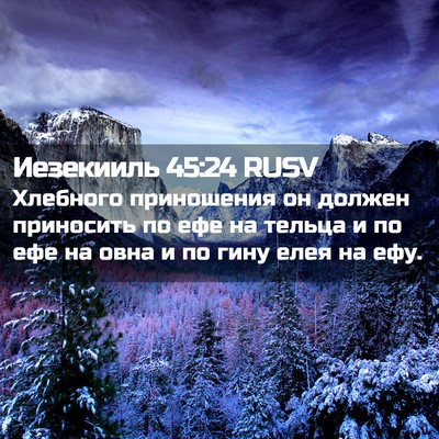 Picture 02 - Иезекииль 45:24 RUSV - Хлебного приношения он - Bible Verse Picture