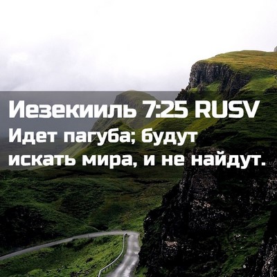 Picture 02 - Иезекииль 7:25 RUSV - Идет пагуба; будут искать - Bible Verse Picture