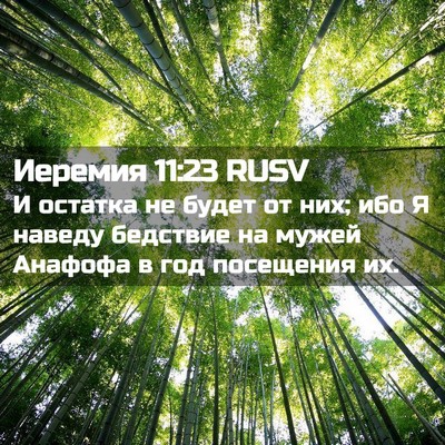 Picture 02 - Иеремия 11:23 RUSV - И остатка не будет от них; - Bible Verse Picture