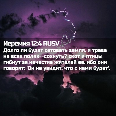Picture 02 - Иеремия 12:4 RUSV - Долго ли будет сетовать - Bible Verse Picture