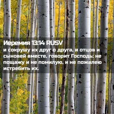 Picture 02 - Иеремия 13:14 RUSV - и сокрушу их друг о друга, и - Bible Verse Picture