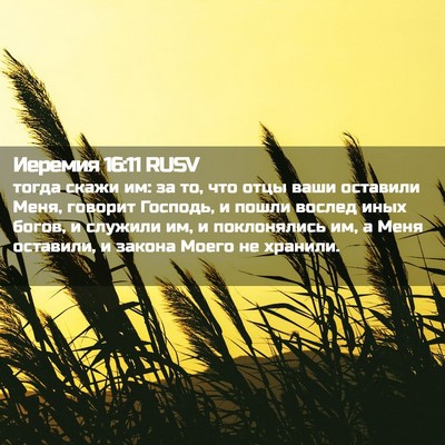 Picture 02 - Иеремия 16:11 RUSV - тогда скажи им: за то, что - Bible Verse Picture