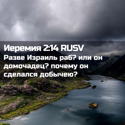 Picture 02 - Иеремия 2:14 RUSV - Разве Израиль раб? или он - Bible Verse Picture