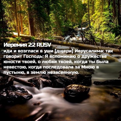 Picture 02 - Иеремия 2:2 RUSV - иди и возгласи в уши [дщери] - Bible Verse Picture