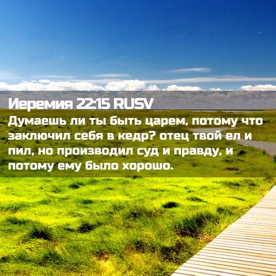 Picture 02 - Иеремия 22:15 RUSV - Думаешь ли ты быть царем, - Bible Verse Picture