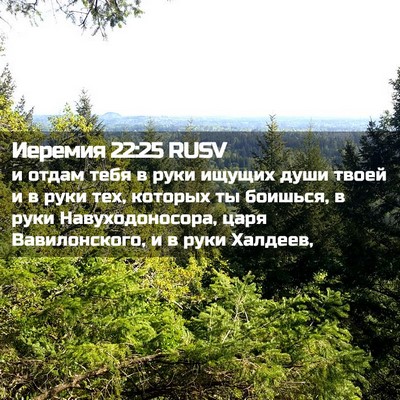 Picture 02 - Иеремия 22:25 RUSV - и отдам тебя в руки ищущих - Bible Verse Picture
