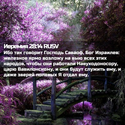 Picture 02 - Иеремия 28:14 RUSV - Ибо так говорит Господь - Bible Verse Picture