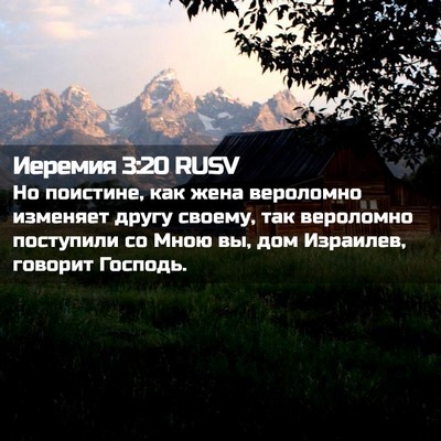 Picture 02 - Иеремия 3:20 RUSV - Но поистине, как жена - Bible Verse Picture