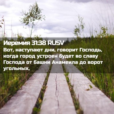 Picture 02 - Иеремия 31:38 RUSV - Вот, наступают дни, говорит - Bible Verse Picture
