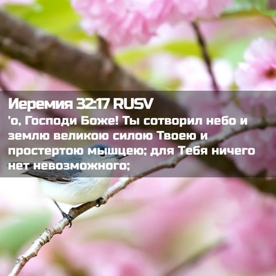Picture 02 - Иеремия 32:17 RUSV - 'о, Господи Боже! Ты - Bible Verse Picture