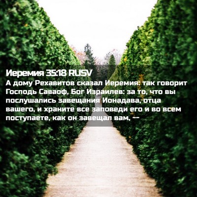 Picture 02 - Иеремия 35:18 RUSV - А дому Рехавитов сказал - Bible Verse Picture
