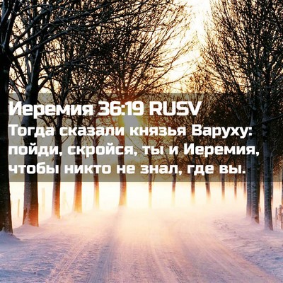 Picture 02 - Иеремия 36:19 RUSV - Тогда сказали князья - Bible Verse Picture