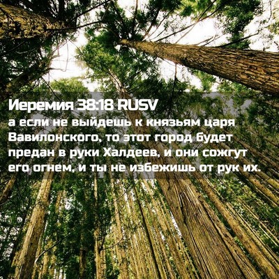 Picture 02 - Иеремия 38:18 RUSV - а если не выйдешь к князьям - Bible Verse Picture