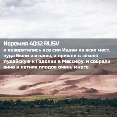 Picture 02 - Иеремия 40:12 RUSV - и возвратились все сии - Bible Verse Picture
