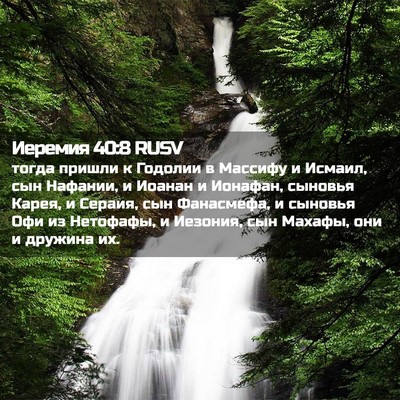 Picture 02 - Иеремия 40:8 RUSV - тогда пришли к Годолии в - Bible Verse Picture