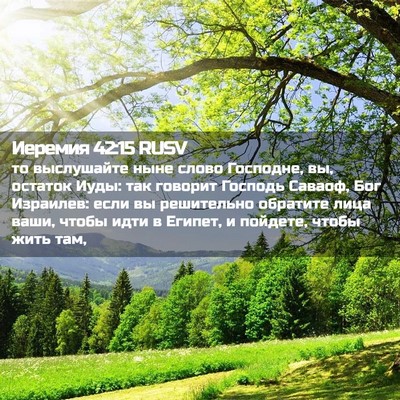 Picture 02 - Иеремия 42:15 RUSV - то выслушайте ныне слово - Bible Verse Picture