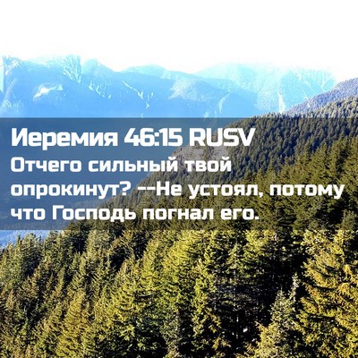 Picture 02 - Иеремия 46:15 RUSV - Отчего сильный твой - Bible Verse Picture