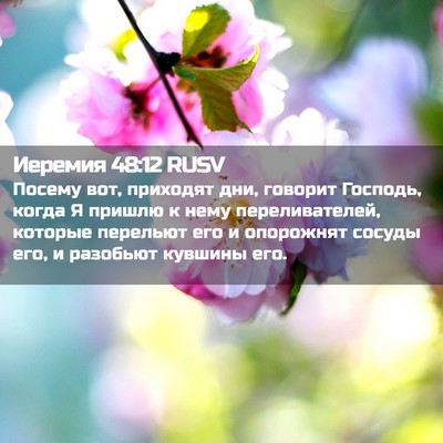 Picture 02 - Иеремия 48:12 RUSV - Посему вот, приходят дни, - Bible Verse Picture