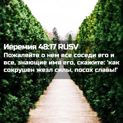 Picture 02 - Иеремия 48:17 RUSV - Пожалейте о нем все соседи - Bible Verse Picture