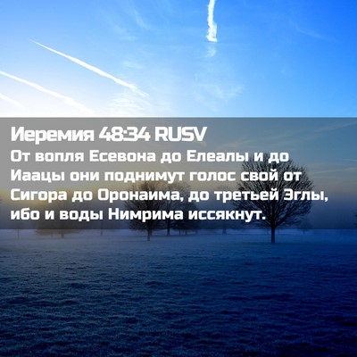 Picture 02 - Иеремия 48:34 RUSV - От вопля Есевона до Елеалы - Bible Verse Picture