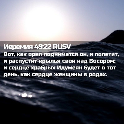 Picture 02 - Иеремия 49:22 RUSV - Вот, как орел поднимется - Bible Verse Picture