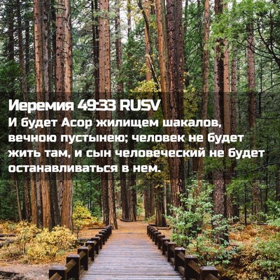 Picture 02 - Иеремия 49:33 RUSV - И будет Асор жилищем - Bible Verse Picture