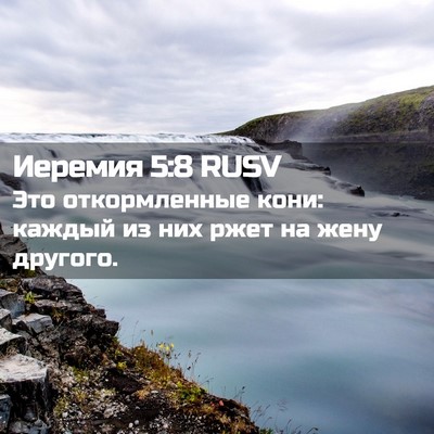 Picture 02 - Иеремия 5:8 RUSV - Это откормленные кони: - Bible Verse Picture