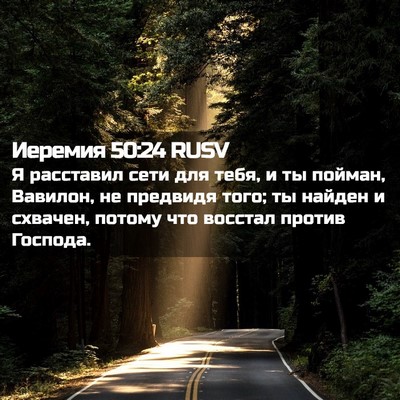 Picture 02 - Иеремия 50:24 RUSV - Я расставил сети для тебя, - Bible Verse Picture
