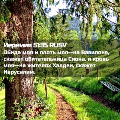 Picture 02 - Иеремия 51:35 RUSV - Обида моя и плоть моя--на - Bible Verse Picture