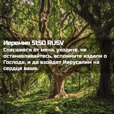 Picture 02 - Иеремия 51:50 RUSV - Спасшиеся от меча, уходите, - Bible Verse Picture