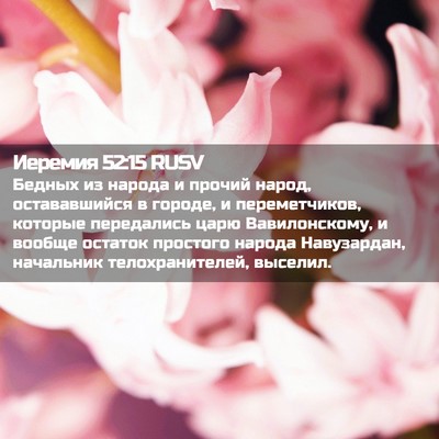 Picture 02 - Иеремия 52:15 RUSV - Бедных из народа и прочий - Bible Verse Picture