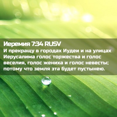 Picture 02 - Иеремия 7:34 RUSV - И прекращу в городах Иудеи - Bible Verse Picture