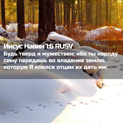 Picture 02 - Иисус Навин 1:6 RUSV - Будь тверд и мужествен; ибо - Bible Verse Picture