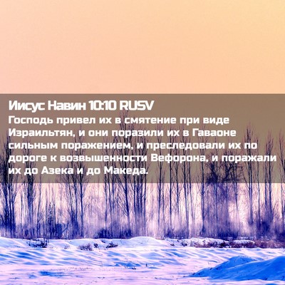 Picture 02 - Иисус Навин 10:10 RUSV - Господь привел их в - Bible Verse Picture