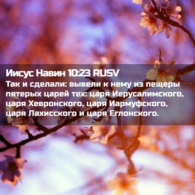 Picture 02 - Иисус Навин 10:23 RUSV - Так и сделали: вывели к - Bible Verse Picture